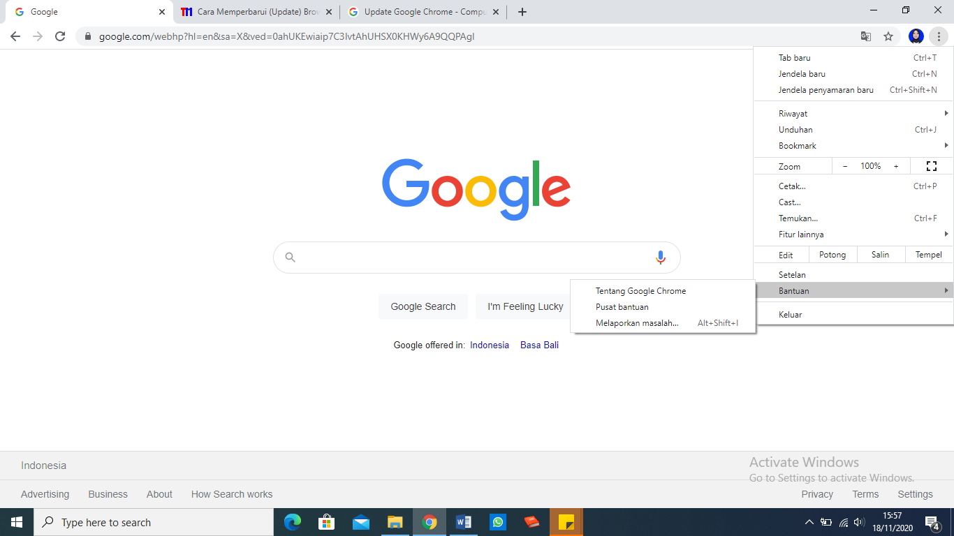 cara update google chrome 1