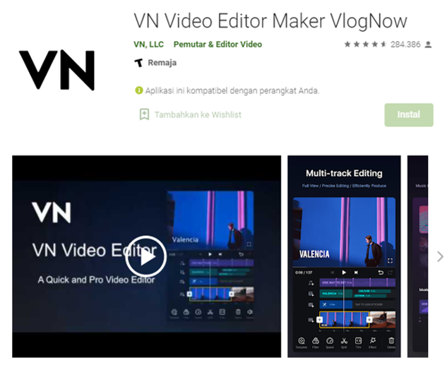 Review dan Cara Menggunakan Aplikasi VN Video Editor Make Vlog Now