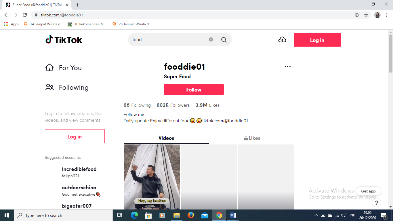 Cara mencari akun Tiktok di web