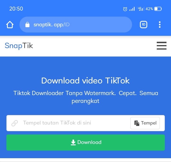 Cara Download Tiktok Tanpa ID di web snaptik