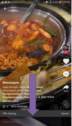 Cara save video Tiktok orang lain proses penyimpanan